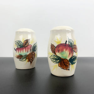 Hand painted apple ceramic salt and pepper shakers