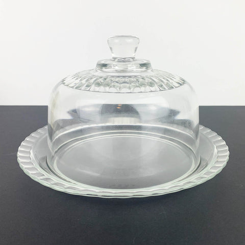 Arcoroc cheese or sweets plate with dome lid