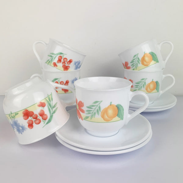 Arcopal Apricot Coffee Cup and Saucer rare design