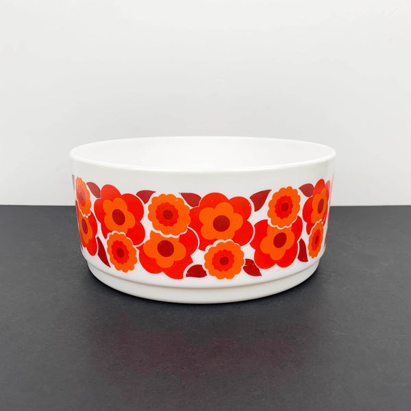 Arcopal bowl with retro floral design