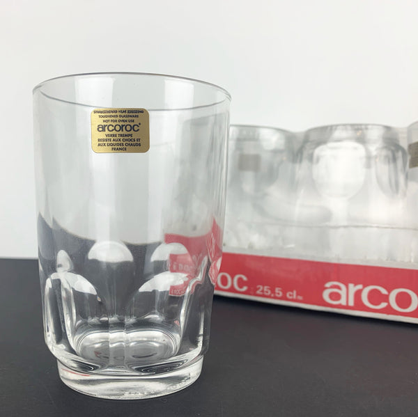 Arcoroc (France) Thumbprint water tumblers