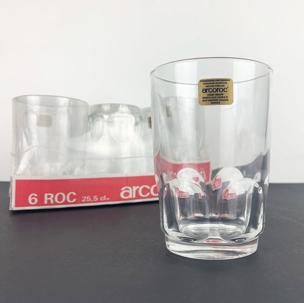 Arcoroc (France) Britannia (thumbprint) water tumblers