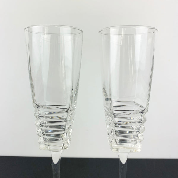 Arc France vintage champagne flutes art deco style