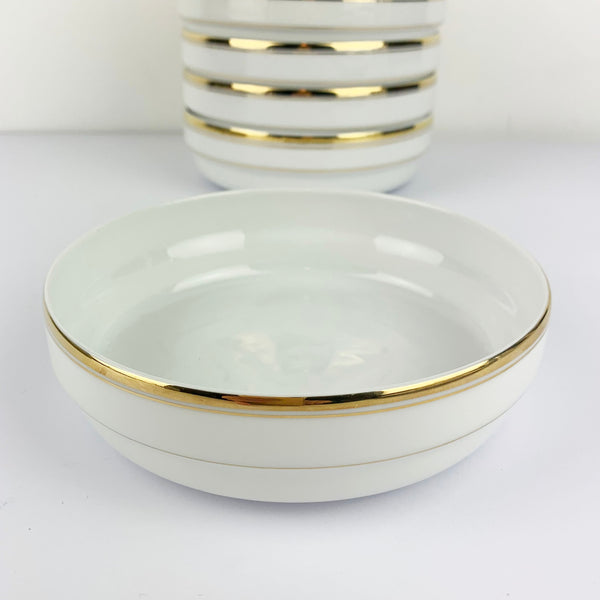 Vintage gold rimmed porcelain bowls