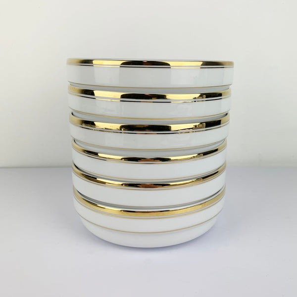 Arzberg Germany gold rimmed bowls stacked