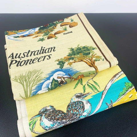 Australian themed vintage tea towel collection - Set of 2