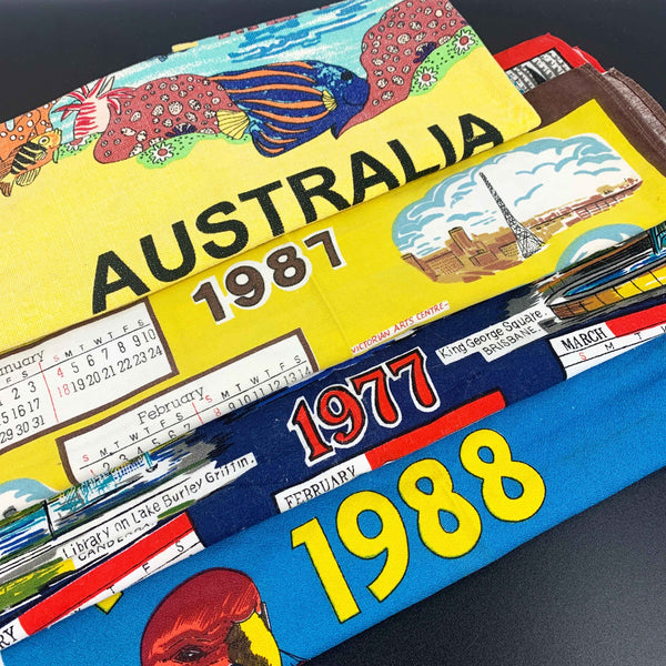 Vintage Australian tea towel collection - Set of 4