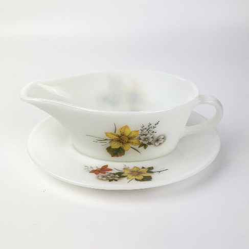 JAJ England Autumn Glory gravy boat with saucer