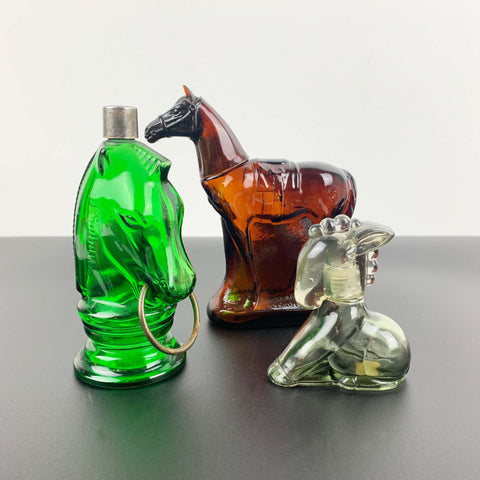 Avon collectible horse and donkey bottles - sold separately