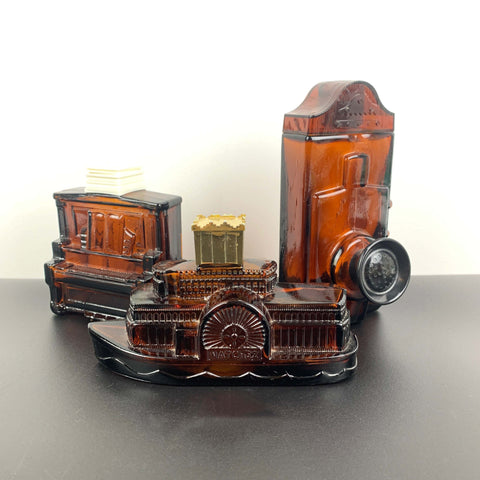 Avon collectible brown glass perfume bottles - sold separately