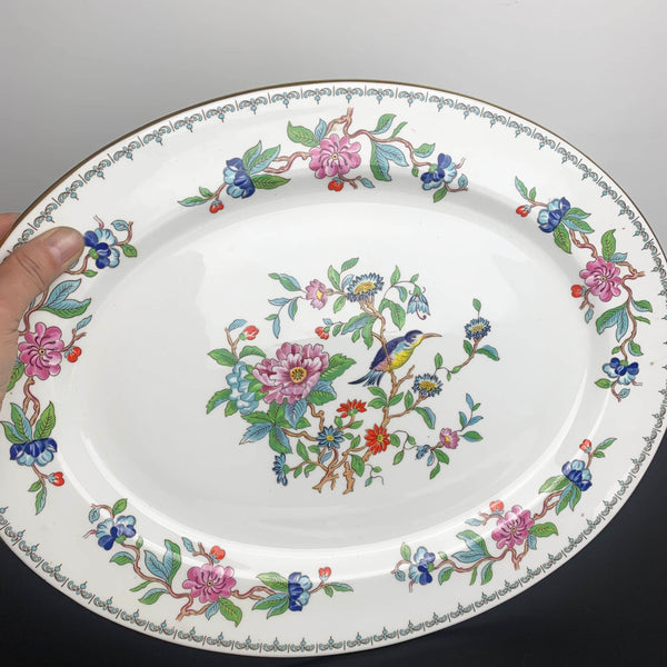 Aynsley 'Pembroke' large oval serving platter with gold trim