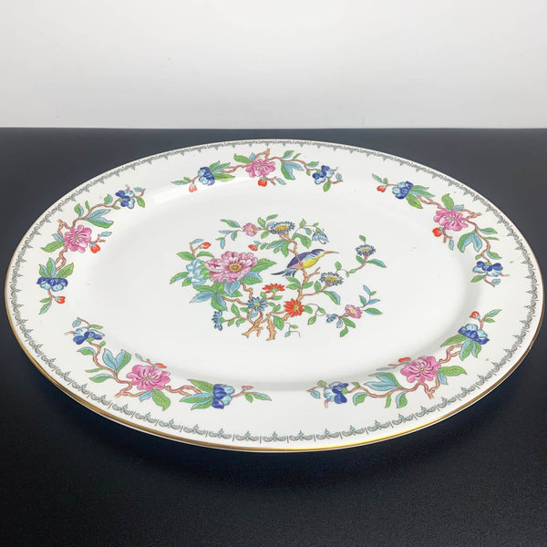 Aynsley 'Pembroke' large oval serving platter with gold trim