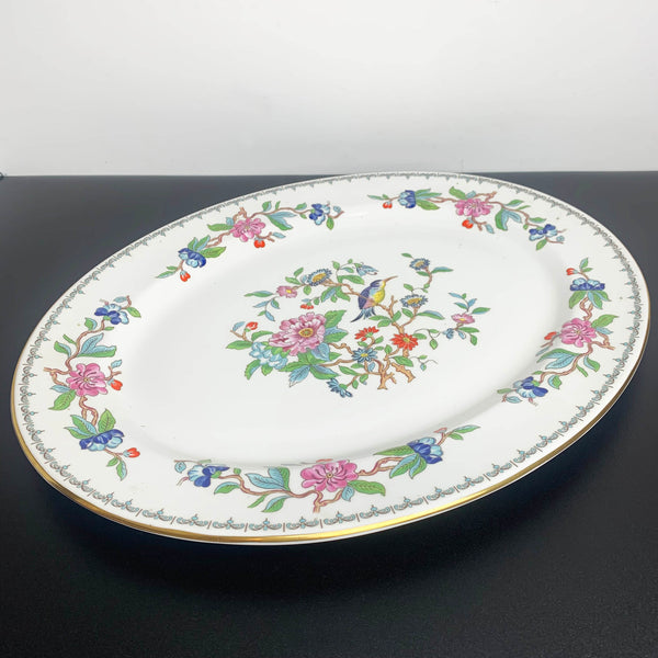 Aynsley 'Pembroke' large oval serving platter with gold trim