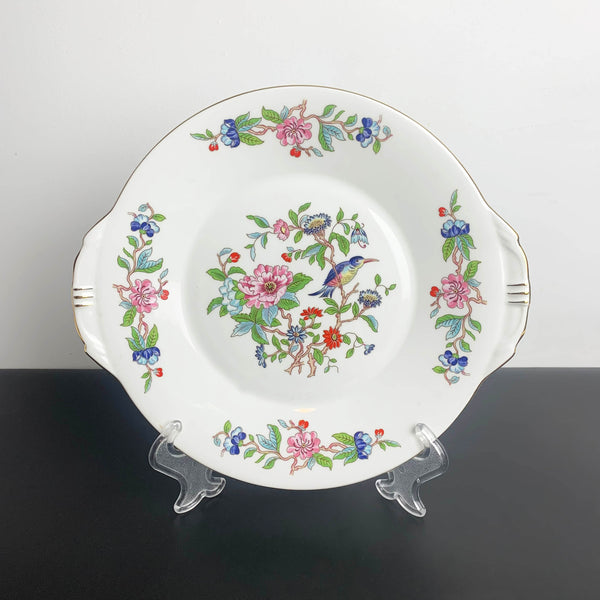 Aynsley 'Pembroke' double handled cake plate with gold trim