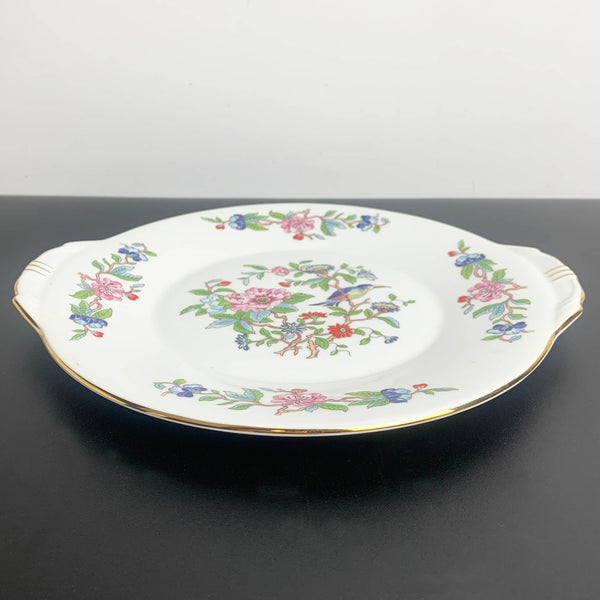 Aynsley 'Pembroke' double handled cake plate with gold trim