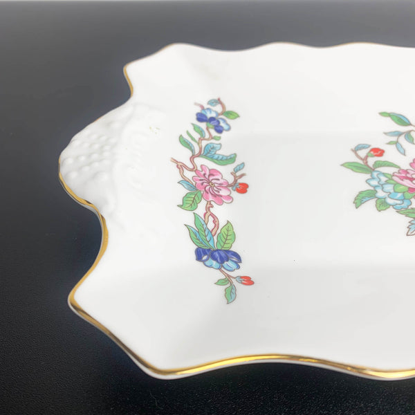 Aynsley 'Pembroke' Sandwich and Sweets Tray with gold trim