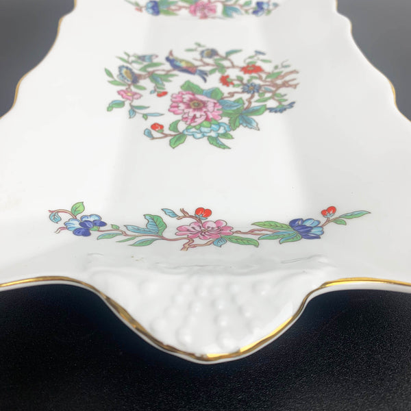 Aynsley 'Pembroke' Sandwich and Sweets Tray with gold trim