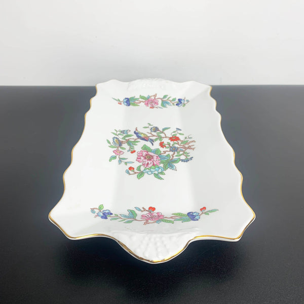 Aynsley 'Pembroke' Sandwich and Sweets Tray with gold trim