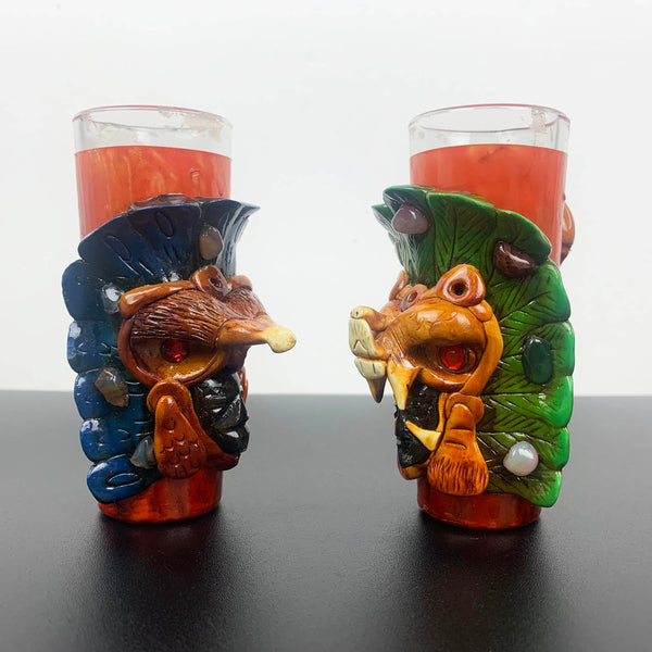 Aztec decorative shot glass - Set of 2