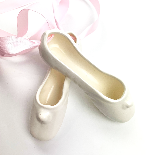 Ceramic Ballet Slippers with pink ribbons