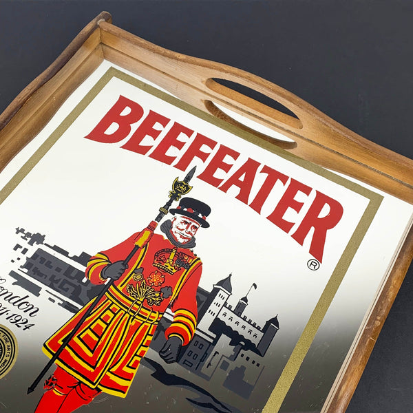 Beefeater London Gin mirrored serving tray with Yeoman Warder