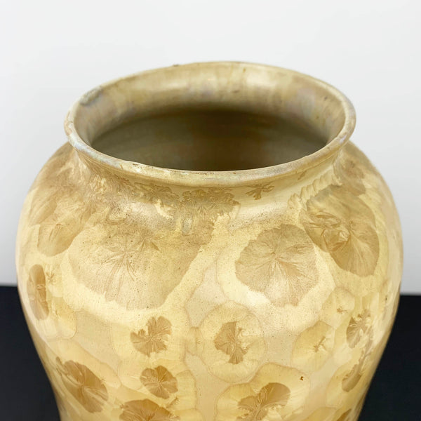 Armura Pottery crystalline vase top opening