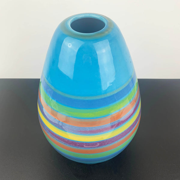 Bellini Piu large art pottery aqua blue vase