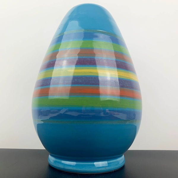 Bellini Piu large art pottery aqua blue vase