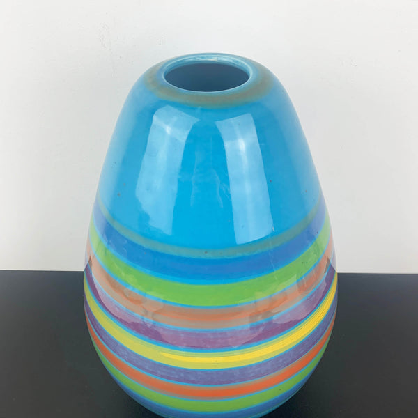 Bellini Piu large art pottery aqua blue vase