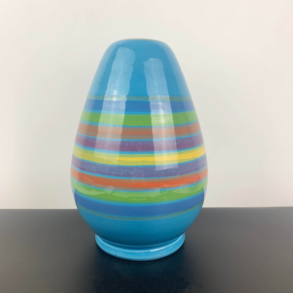 Bellini Piu large art pottery aqua blue vase