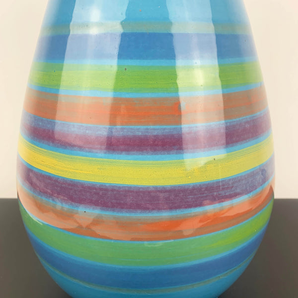 Bellini Piu large art pottery aqua blue vase