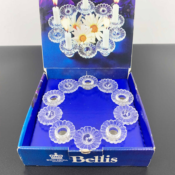 Royal Krona 'Bellis' flower garland glass candle holder