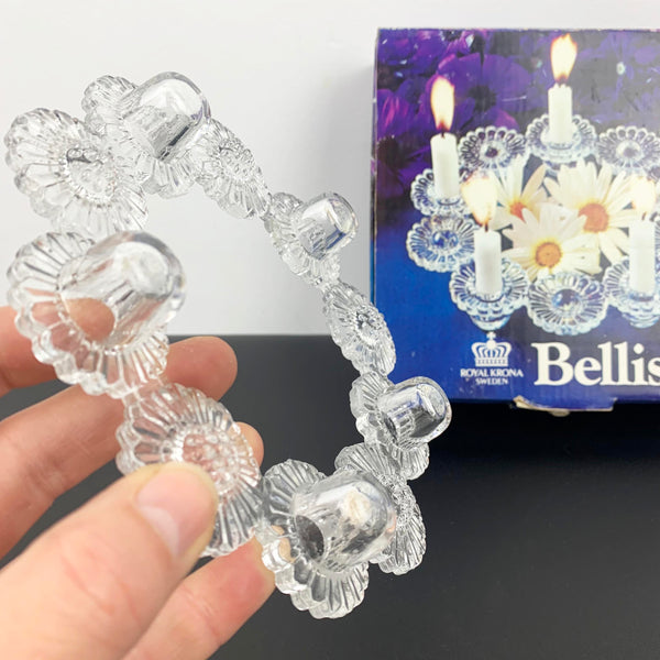 Royal Krona 'Bellis' flower garland glass candle holder