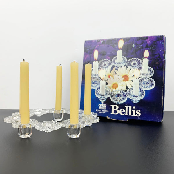 Royal Krona 'Bellis' flower garland glass candle holder