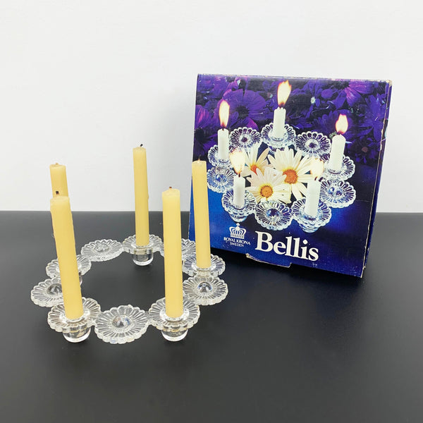 Royal Krona 'Bellis' flower garland glass candle holder