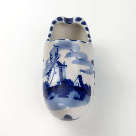 Dutch Ceramic Clog Ornament in blue and white