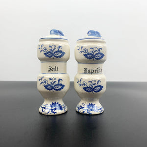 Delft blue style salt and paprika shaker set