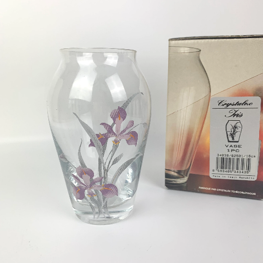 Bohemia Crystal Iris vase vintage