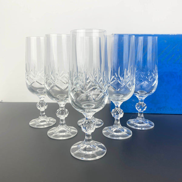 Bohemia Crystal 'Wellington' champagne flute - Boxed set of 6