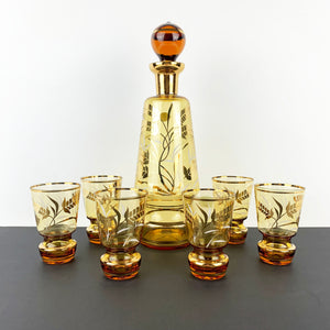 Bohemia Gold Gilt Glass Liqueur Set