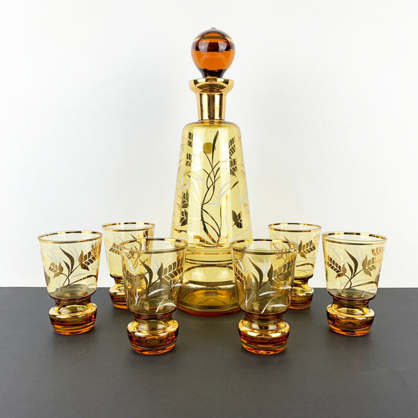 Bohemia Gold Gilt Glass Liqueur Set