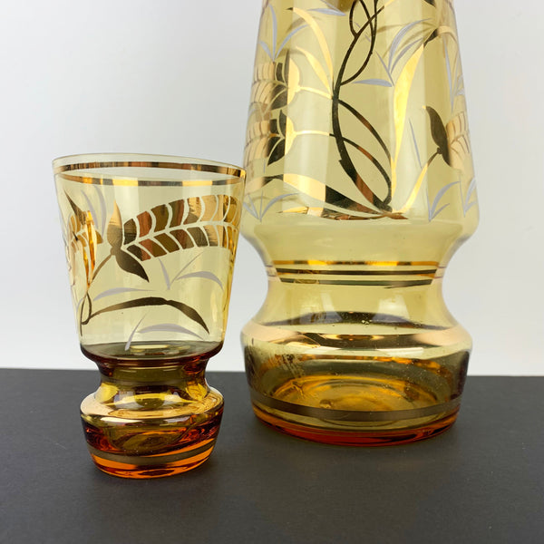 Bohemia Gold Gilt glasses leaf detail