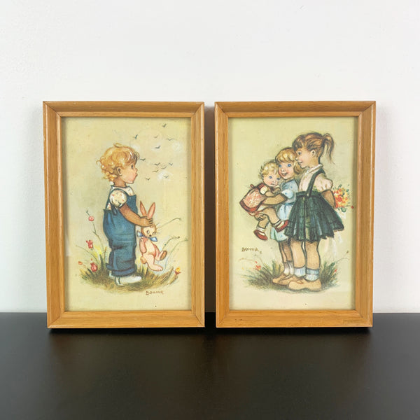 Bonnie framed children's illustrations - Set of 2