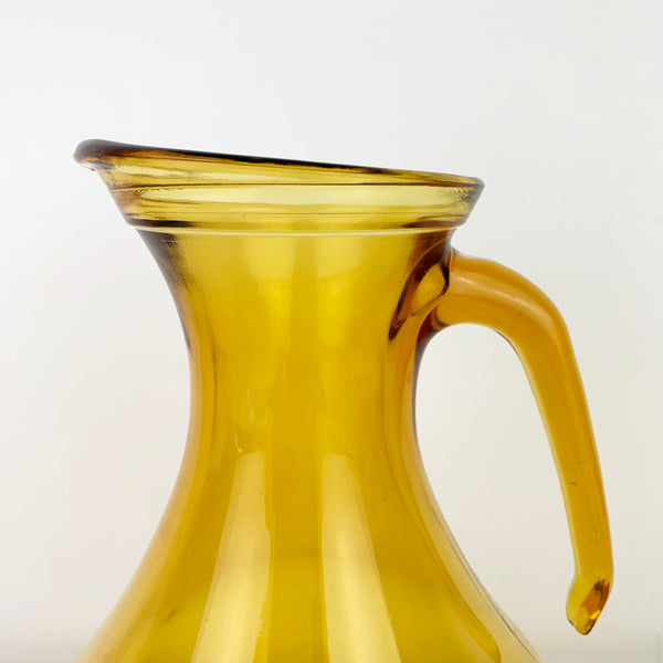 1970's Italian amber glass jug detail