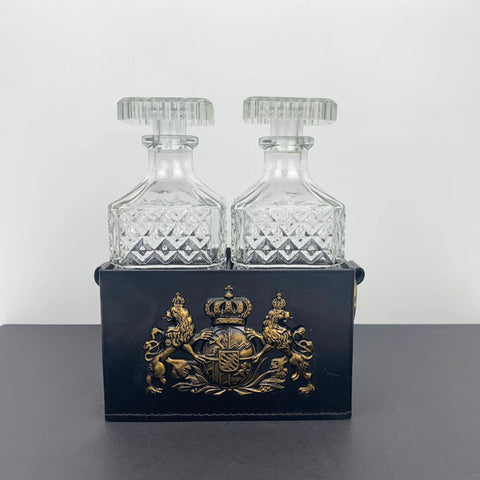 Brama Davidson twin glass decanter set in carrier