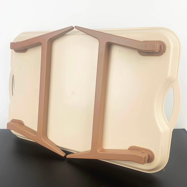 Retro plastic breakfast in bed tray with folding legs