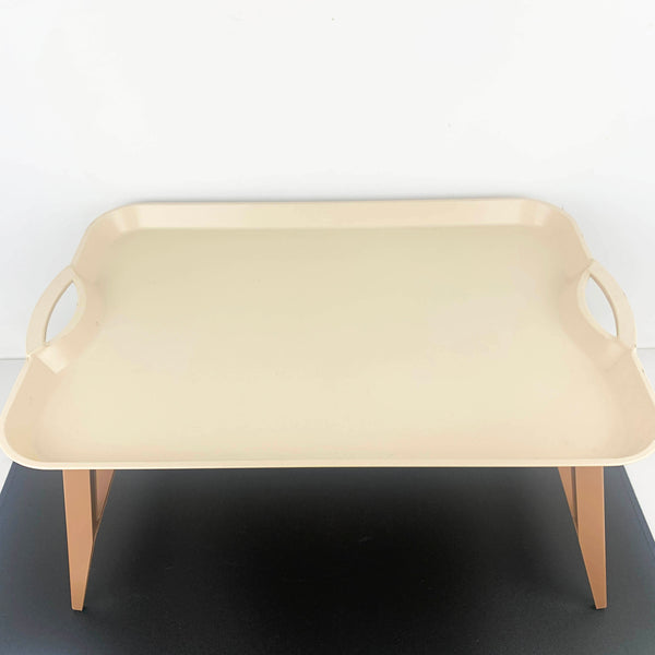 Retro plastic breakfast in bed tray with folding legs