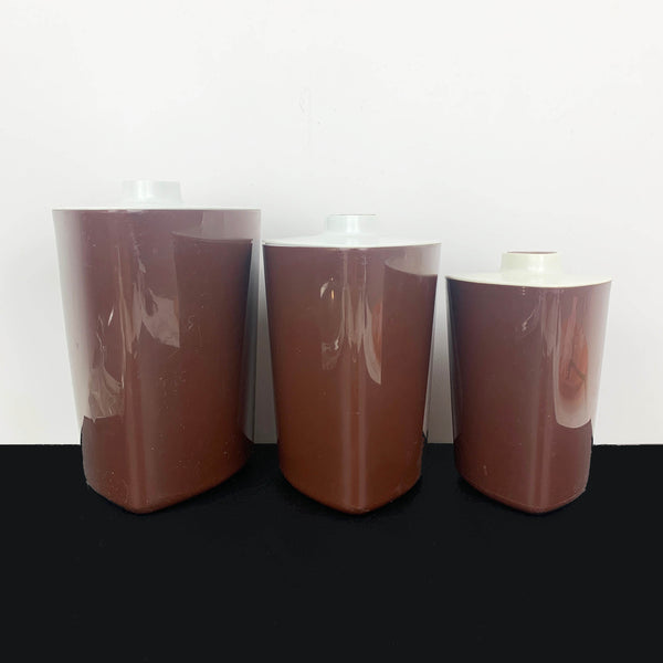 Triangle Shape Kitchen Canister Set in Chocolate Brown