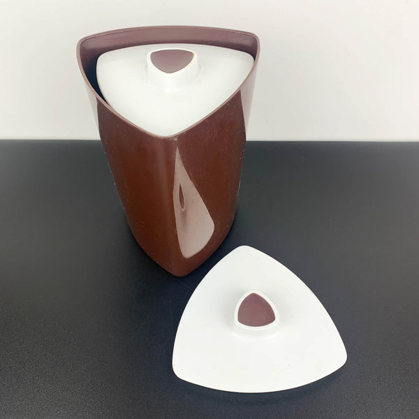 Triangle Shape Kitchen Canister Set in Chocolate Brown