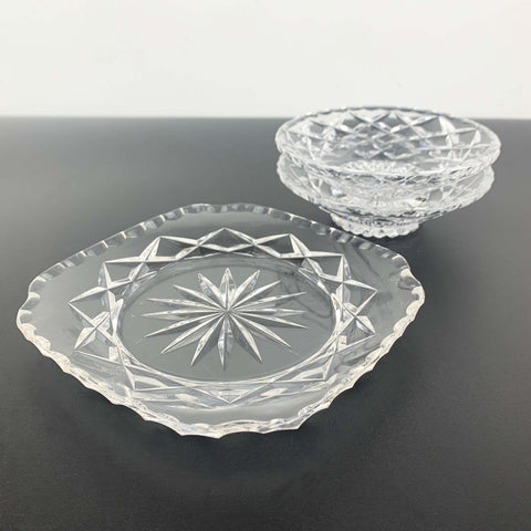 Glass butter, jam and condiment dish collection - Set of 3